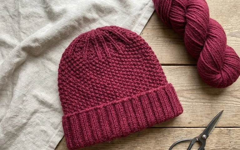 Seed Stitch Ribbed Hat Free Knitting Patterns - Knitting Pattern
