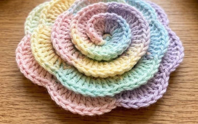 How To Easily Crochet 3D Spiral Flower